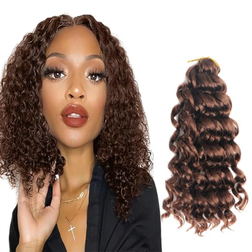 6 Pack GoGo Curl Crochet Hair 10/14/18 Inch Ocean Wave Braids Short Curly Crochet Hair Water Wave Braid Twist Crochet hair Deep Braiding Synthetic Hair Extensions (30, 10 Inches)