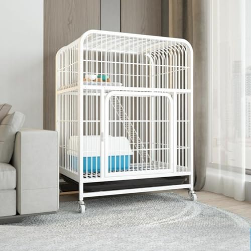猫 ケージ 猫 ゲージ 3段 /2段 トイレ付き 大型/スリムコンパクト ペット 脱走防止 留守番 猫用 スリム 猫のゲージ 猫 多頭飼い キャットゲージ 広い 頑丈 お掃除らくらく 人気 キャスター 組立簡単 キャット (ホワイト,78*55*100cm