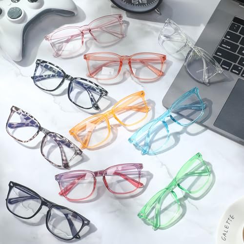 Image of Jerify 30 Pack Blue Light Glasses for Woman Men, 10 Colors | Fashion Bluelight Blocking Glasses for Computer Use Gaming Work, Anti Eyestrain