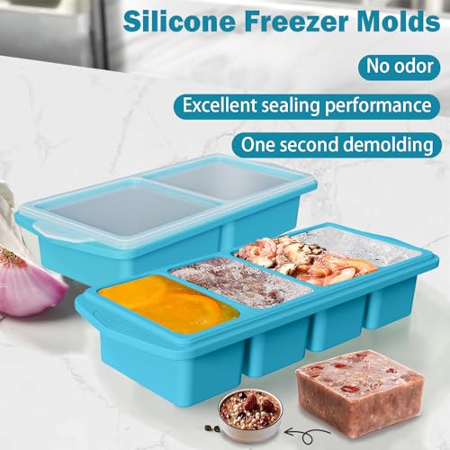 2 Pack Moldes de Silicona para Congelador con Tapa miniatura 7