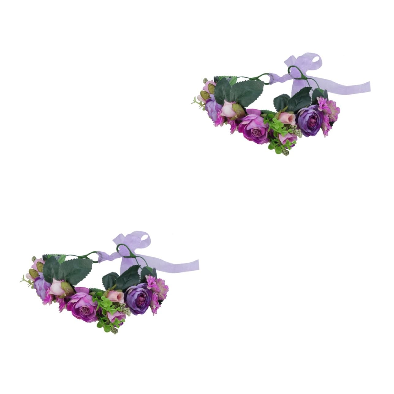 Healeved 2piezas Diadema De Flores Artificiales Para Novia y Dama De Honor Tocado De Boda Color Adorno Para Pelo Celebraciones y