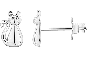 PAVOI 14K Gold Plated Sterling Silver Cat Earrings | Dainty, Hypoallergenic, Unique, Cute