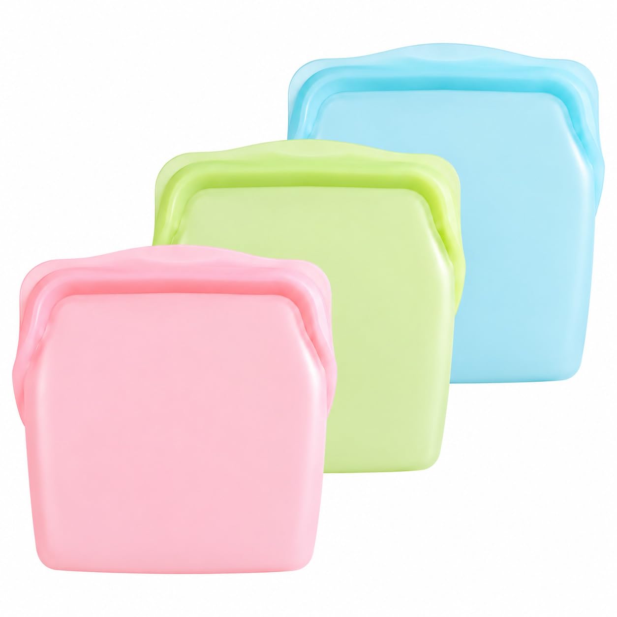 Volcano 600 ml Reusable Silicone Food Storage Bags, BPA Free Airtight Leakproof Silicone Zip Lock Bags, Freezer Safe Food Storage for Fruits, Vegetables, Snacks, Lunch & Meal Prep(Multicolor) (3)-image-28