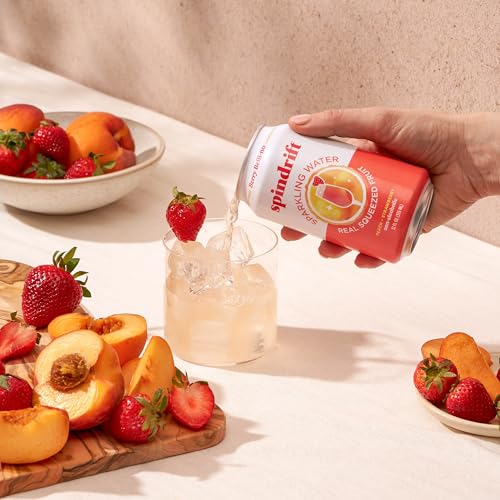 Image of Spindrift Sparkling Water, Berry Belli-no Flavored, Made with Real Squeezed Fruit, 12 Fl Oz Cans, Pack of 24 (Only 13 Calories per Can)