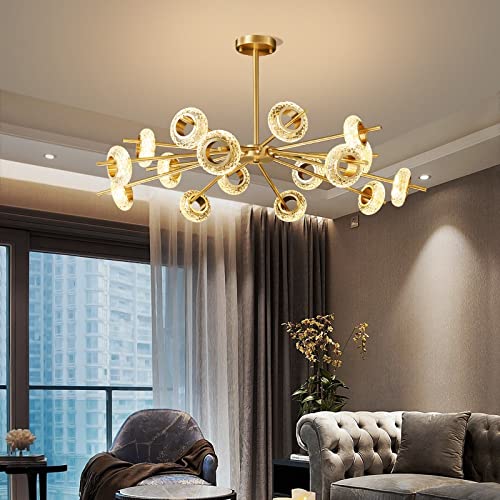 Lustre LED cristal effet fissure suspension haut de gamme pour chambre