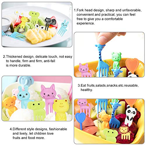 DECARETA Voedsel Fruit Vork Cake Vorken Dessert Vorken, Bento Food Picks Peuters Lunch Decoratie 40 Stuk Dierlijke… - Image 4