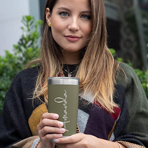 Personalized-Tumblers-Stainless-Steel-20-oz-Tumbler-wLid-13-Designs-Personalized-Cups-Double-Walled-Insulated-Coffee-Cup-for-Gym-Fitness-Hot-and-Cold-Drink-Use-Black