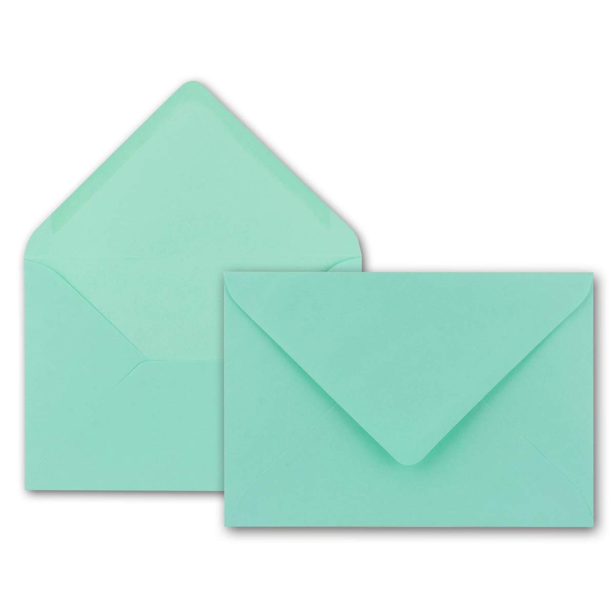 150x Brief-Umschläge in Mint (Mint-Grün) - 80 g/m² - Kuverts in DIN B6 Format 12,5 x 17,6 cm - Nassklebung ohne Fenster