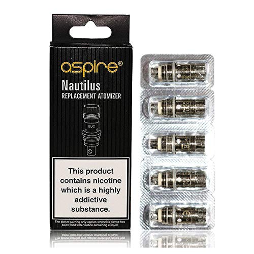 Aspire Nautilus BVC lote original de 5 piezas Dual Coil vertical, núcleo del atomizador del cigarrillo electrónico. 1.6 Ohm