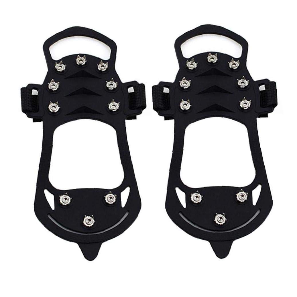 Poignées de Glace Crampons de Neige Crampons de Traction Pinces de démarrage de Chaussures Anti-dérapant 10 Crampons pour la Marche hivernale