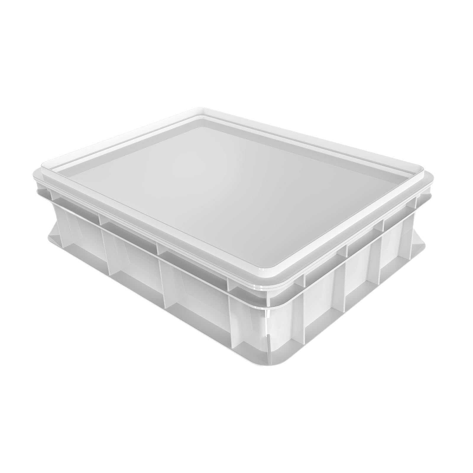 LIXSAZSE Multipurpose Kitchen Organizer Proofing Box Square Flip Lid Storage Solution For Pizzadough And Fruits Cabinet Kitchen Organizer Bins Pizza Tray, White, 30x40x10cm