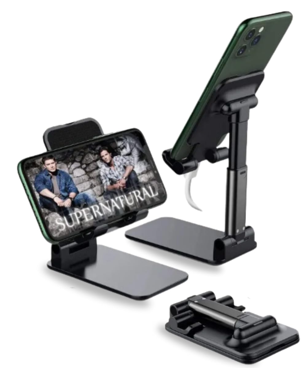 BILLS Universal Adjustable Foldable Phone, Tablet Stand/Holder- Adjustable & Portable Desk Mobile Stand for Smartphone & Tablet - Multi-Angle iPad Holder, Foldable Tablet Stand for all phone types