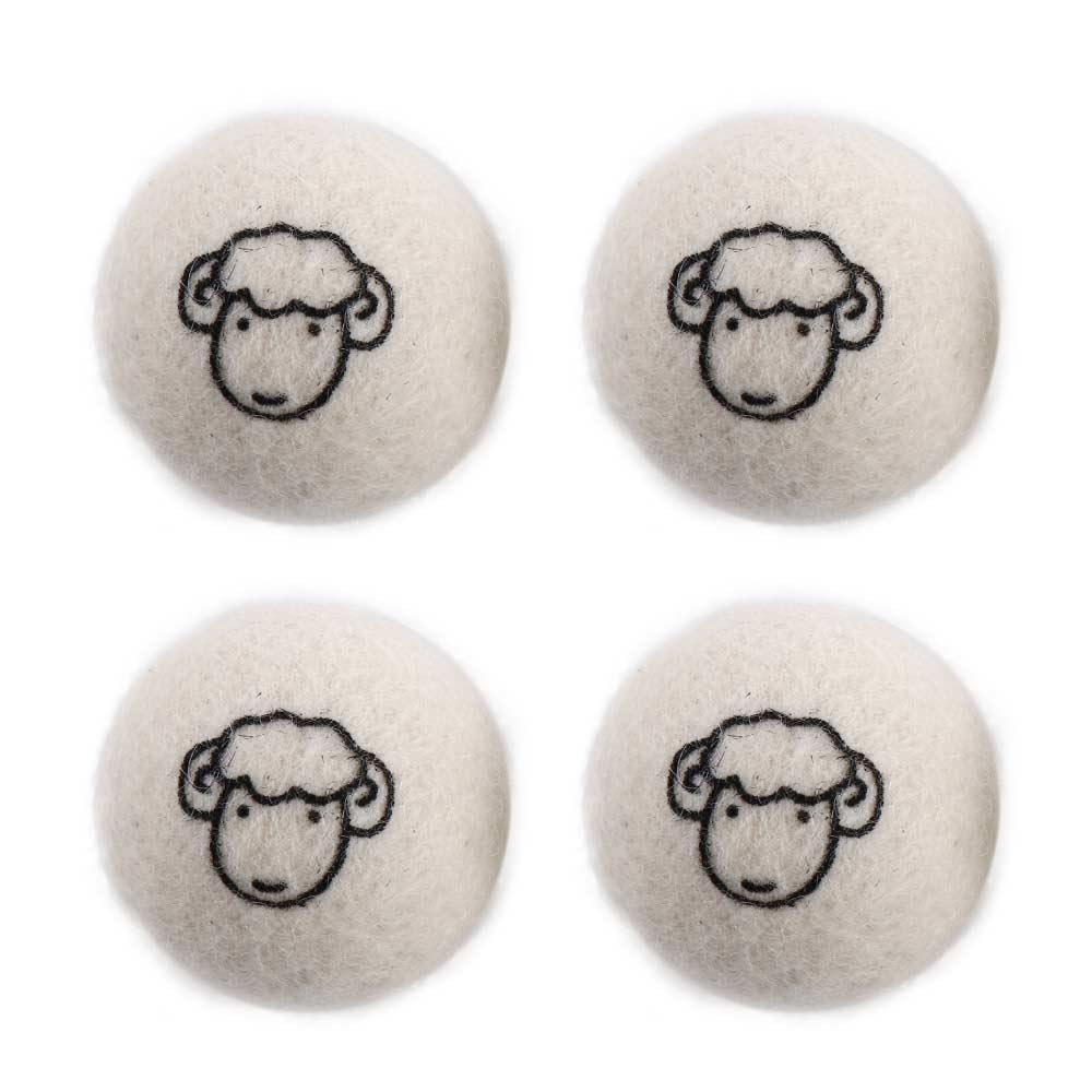 Natural Wool Dryer Balls 5cm (2/4/6 Pack) | Reusable Laundry Anti-Static Balls for Faster Drying,Fabric Softening, Reduce Wrinkles(4 pcs-with pattern)