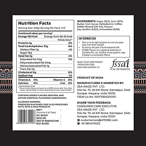 Image of 4700BC Gourmet Popcorn, Himalayan Salt Caramel, Tin, 550g