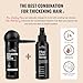 SNOWSEN Hair Fibers for Thinning Hair, Dark Brown, Professional 5-in-1 Hair & Beard Styling Set, Include Applicator Pump, Fiber Hold Spray, Application Card, Hairline Comb,Hair Powder for Women & Men