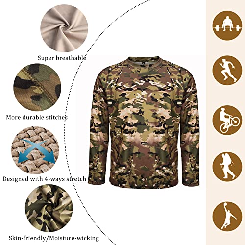 Wisdom Leaves Men Camo T-Shirt,Lightweight Performance Tee3
