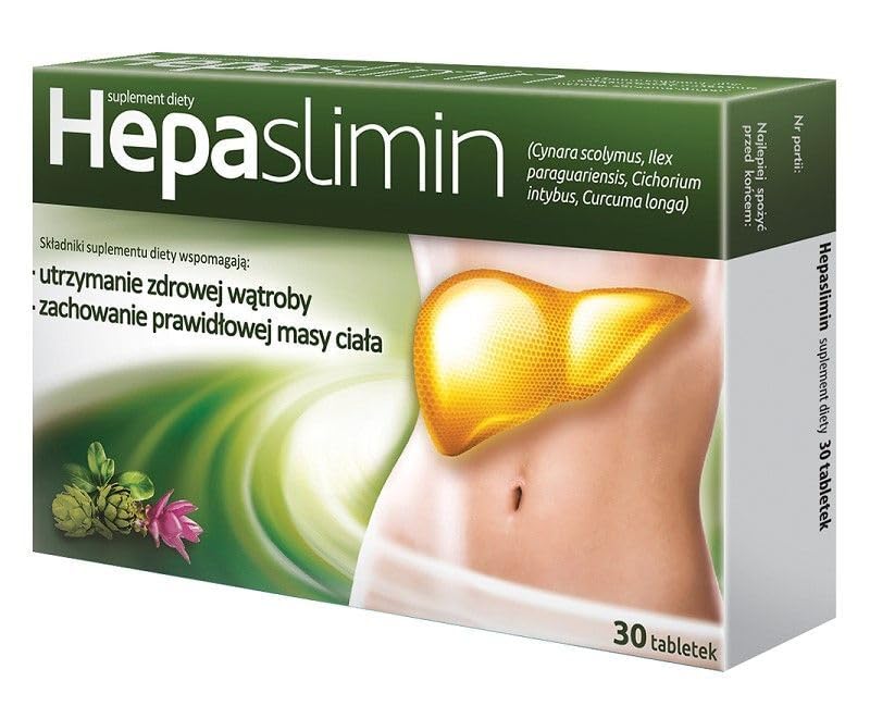 Hepaslimin – 30 Tabletten – Nahrungsergänzung mit Artischocken, Cholin, Curcuma & Kürbiskern – Unterstützung für Leber & Verdauung – Aflofarm