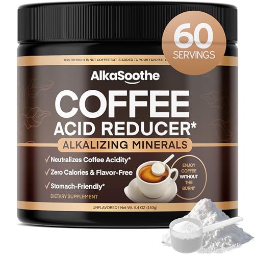 Coffee Acid Reducer (60 Day Supply) Transforms Regular to Low Acid Coffee - All Natural Minerals - Tames Acidity by 90% - Acid Neutralizer & Relief - Keto Friendly - Sugar Free & Vegan - USA Made