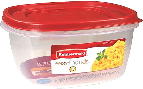 Rubbermaid 2049369 Contenedor cuadrado de 14 tazas con tapa roja Racer