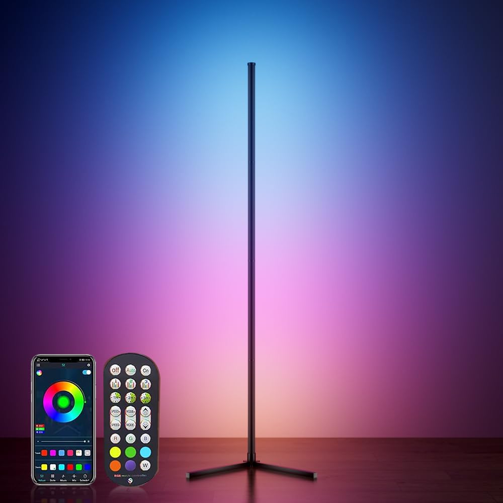 Corner Floor Lamp, LED Corner Lamp with App and Remote Control,16 Million DIY Colors & 68+ Scene,...