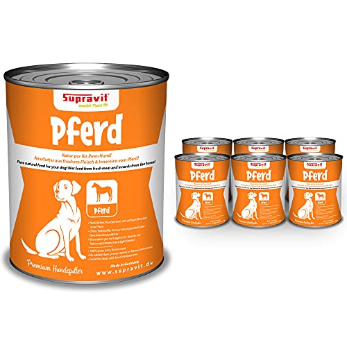 Produktbild von Supravit Hundenassfutter Pferd - 6 x 820 g