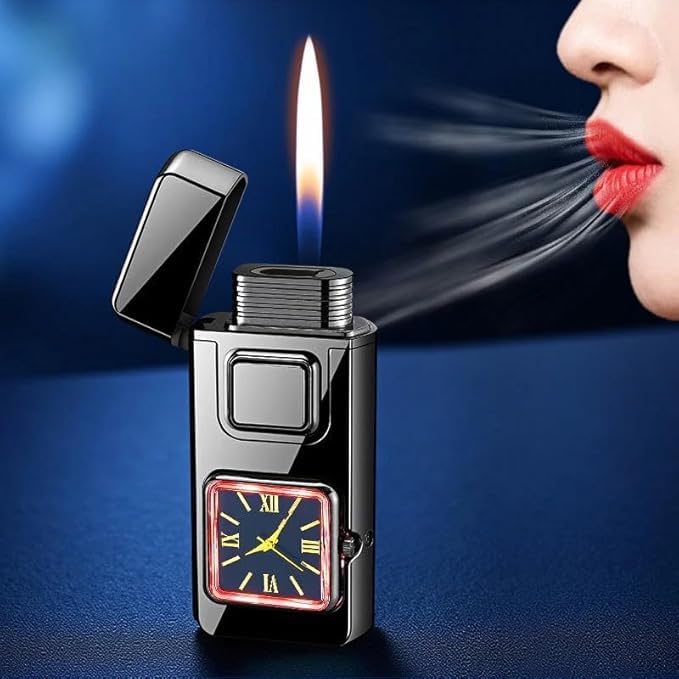 Encendedor multifuncional creativo con reloj integrado miniatura 6
