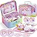 JOYIN Einhorn Wackelkäfer Teeservice Tin Teekanne Set für Kinder Tee Party Küche Pretend Play