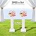 XEJMEOO 2PCS White Roman Columns Set, Columns and Pillars Wedding Hollow Pillars Flower Stand for Wedding Party Event Decor 35 Inch White Plastic Column Event Party Decorative Column