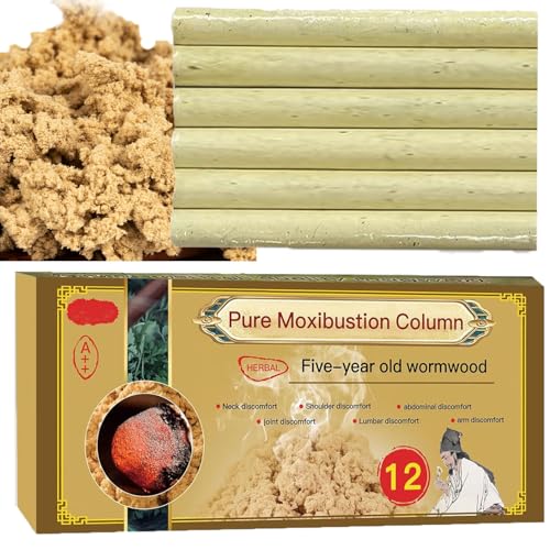 12 Rolls Moxa Stick for moxibustion 50:1 Extraction 3 Year Chen Mugwort Pure Moxa Rolls Herbal Handmade Wormwood Sticks for Gentle moxibustion 20cm