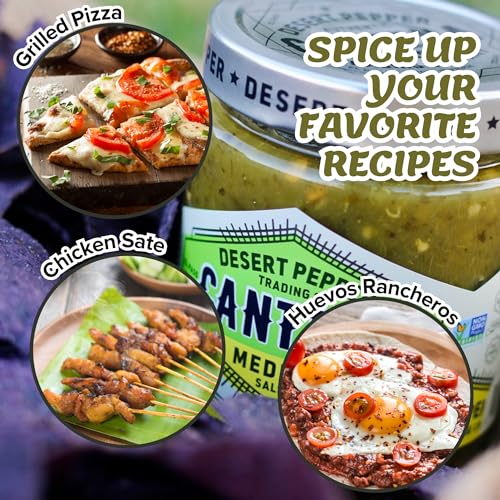 Desert Pepper Trading Company Cantina Salsa, Medium Green, With Green Chiles, Jalapenos, Cilantro, Garlic 16-Ounce (1-Pack) - image 3