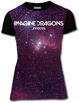 RODONO Imagine Dragons Evolve 3D Printed Short Sleeve Crew Neck T Shirt For Womens