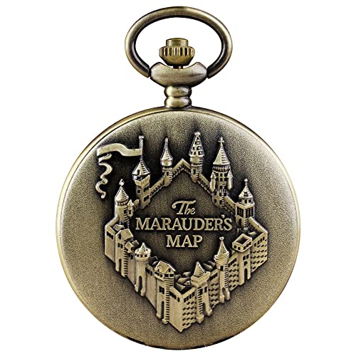 Bronze-Quartz-Pocket-Watch-Green-Eyes-Round-Case-Shape-Pendant-Necklace-Pocket-Watch