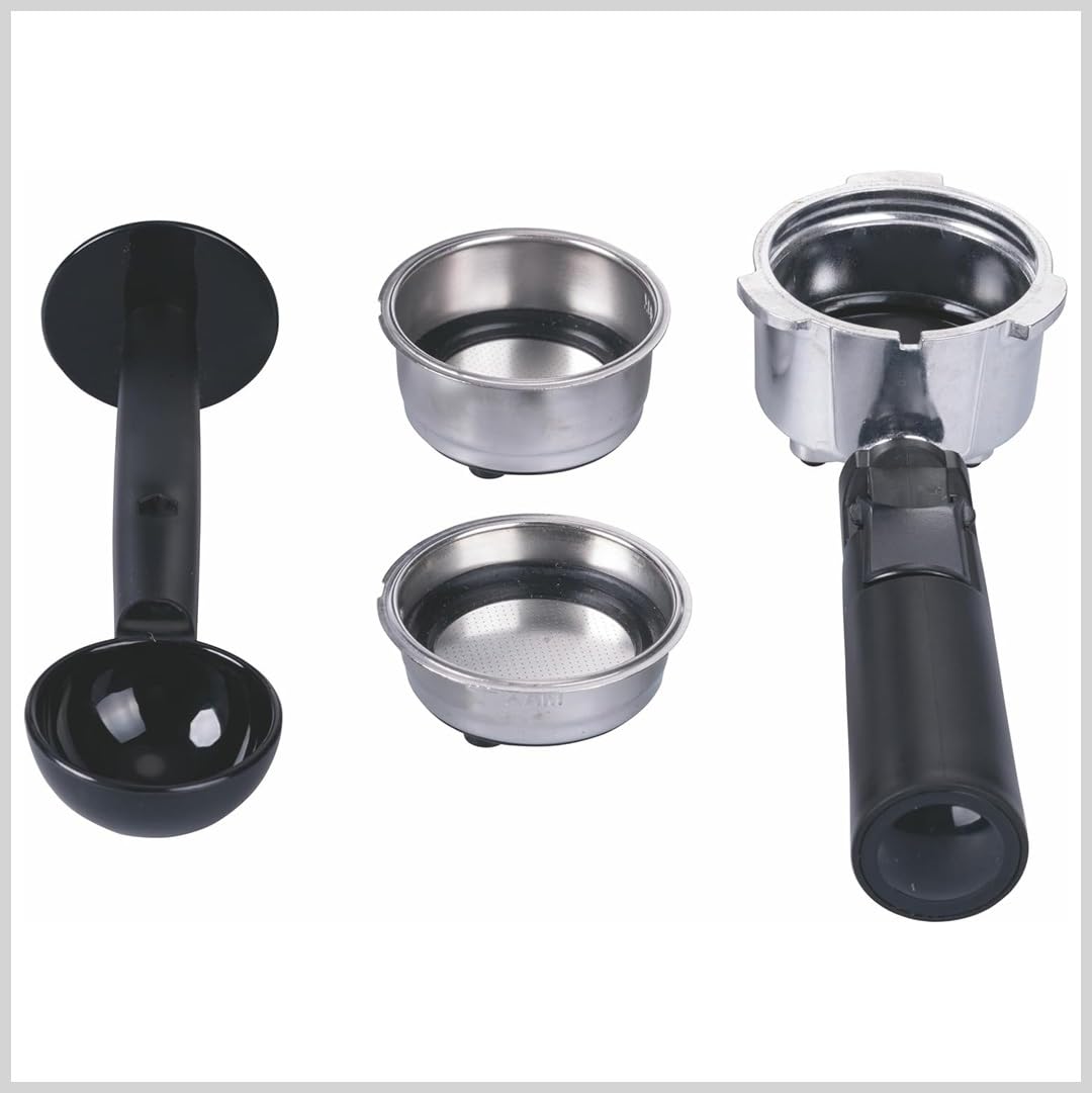 Macchina Automatica Caffè Espresso con Lancia a Vapore per Cappuccino Schiuma Latte 3 Filtri Pressione 15 Bar Serbatio 1.2 Litri Colori Rosso/Acqua Marina/Avorio/Nero (nero)