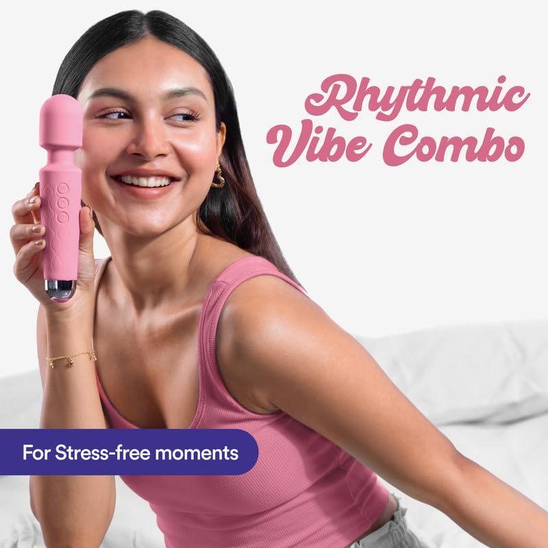 Image of Bloom Rhythmic Combo for Muscle Relaxation | 1 Wand Massager & 1 Water-Based Lubrication (50ml)