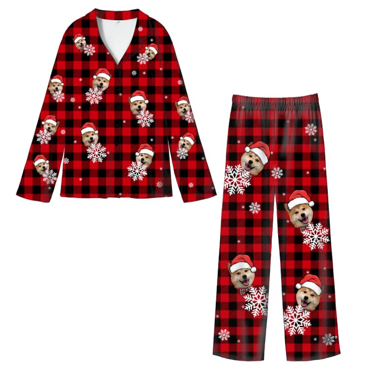 Custom Pajamas Set for Men & Women - Custom Photo for Christmas PJs, Custom Pajama Pants Personalized Sleepwear Gift for Family & Friends