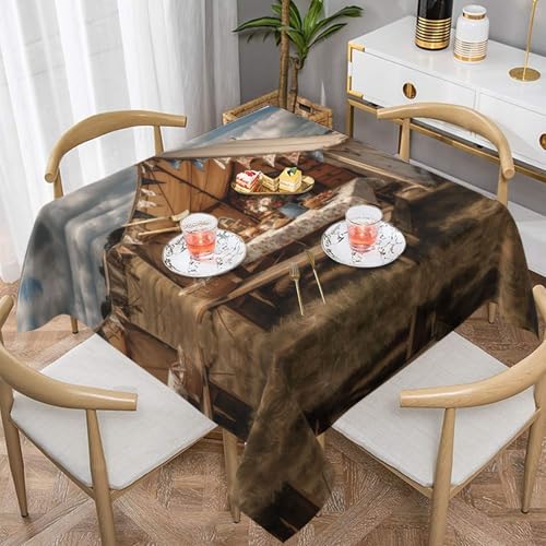 VVXBHGR Picknickzelte, quadratisch, dekorativ, 137,2 x 137,2 cm, wasserdicht, knitterfrei, wiederverwendbar, für Cafés, Buffet, Picknicks, Hochzeiten, Partys