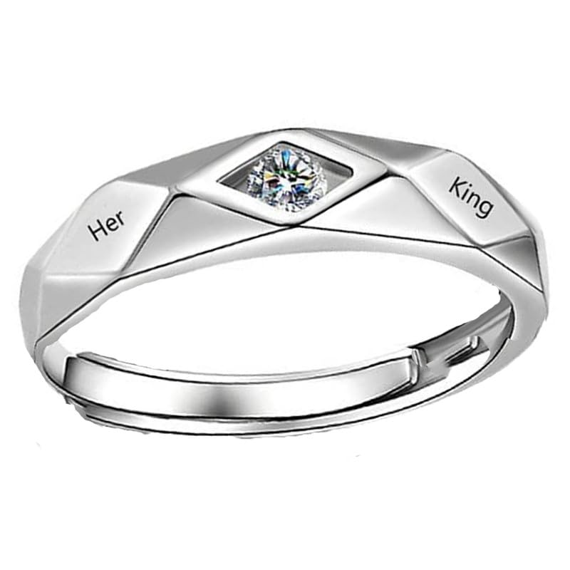 Mahi Valentine Gift Proposal Her King Adjustable Finger Ring with Crystal for Men (FR1103224R) (B0CW9D7J3M) Amazon Price History, Amazon Price Tracker