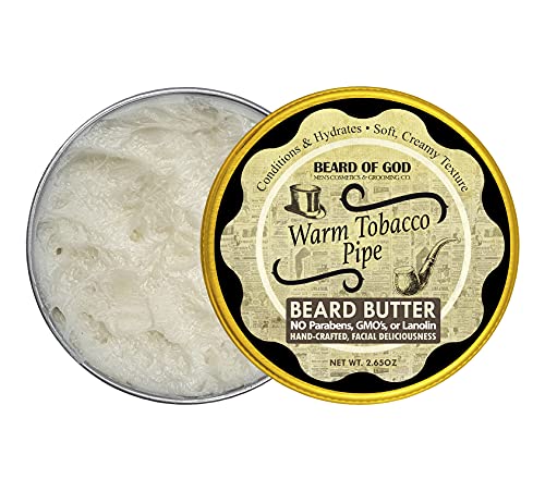 Warm Tobacco Pipe, Thick-Whipped & Creamy Beard Butter Conditioner - Natural, Organic & Handcrafted In Usa By Beard Of God #TOP21