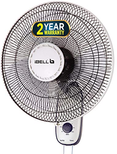 Image of IBELL 9816WF High Speed Wall Fan 406mm (16 Inch) 3 Blade Powerful Air Delivery Low Noise Motor Wide Oscillation 2 Year Warranty Ivory White