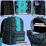 Minecraft Backpack for Boys Kids Teens Adjustable Straps Front Pocket Daypack Backpacks for Sports Gym School Gamer Gifts (Blue) - Image 5