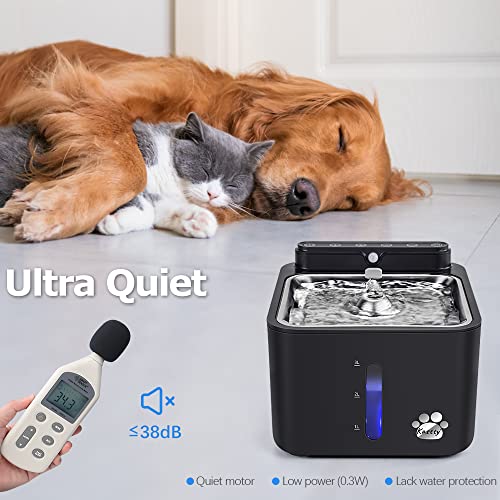 Wireless & Rechargeable Battery Operated Cat Water Fountain, Kastty 108oz/3.2L Larger Quiet Sensor Auto Cat Fountain… - Image 5
