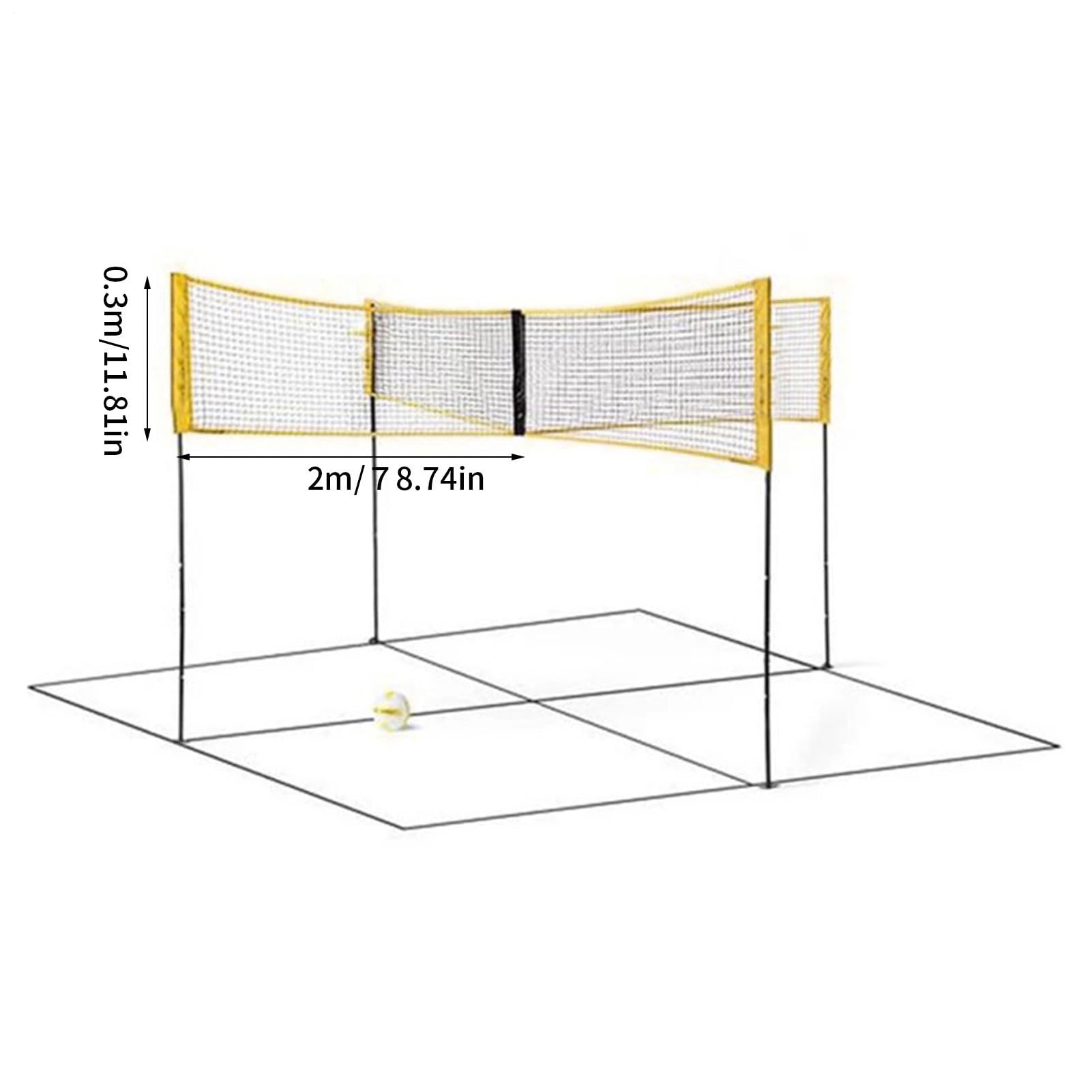 Set rete da beach volley – Rete sportiva ad altezza regolabile | in nylon resistente per tutte le stagioni con pali stabili, attrezzatura da portatile per esterni a montaggio rapido |