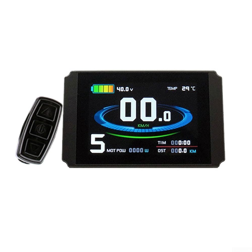 Para KT LCD8HU Ebike Display 24V-48V Panel de instrumentos con conector USB y resistente al agua de 5 pines, apto para controladores de bicicleta eléctrica KT