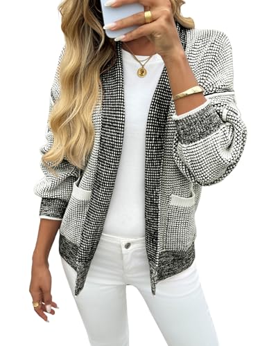 Saodimallsu Womens Open Front Cardigans Long Sleeve Waffle Knit Shawl