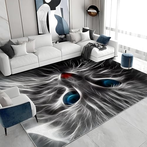 カーペット 猫 灰色黒色 250x250 正方形 動物 4.5畳 洗濯機で洗える 滑らない 絨毯 薄い カシミヤ 大きいサイズ ホット 床暖房対応 じゅうたん 防ダニ おしゃれ オールシーズン S&187
