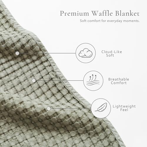Image of Konssy Waffle Baby Blanket for Boys & Girls, Soft Newborn Swaddle Blanket