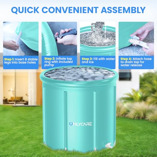 Image of Ice Bath Tub for Athletes-Upgrade 30 Gal Cold Plunge Tub with Cover - Multiple Layered Cold Water Portable Ice Pod for Cleaning Outdoor Indoor