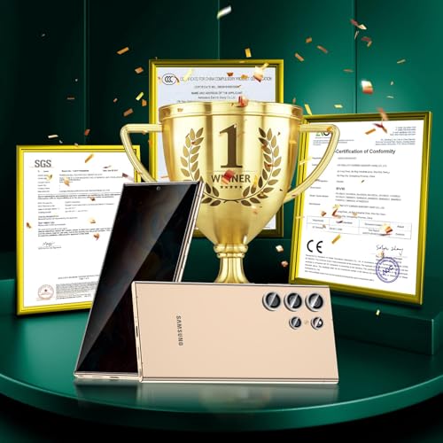 Image of Fotbor for Samsung Galaxy S24 Ultra 28 Privacy Screen Protector and Camera Lens Protector, [3s Installation], Fingerprint ID 9H+ Tempered Glass 2Pack