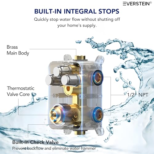Image of Ceiling Mount 12 inch High-Pressure Rainfall Shower Faucet, Dual Rainfall Shower Head System with Valve (Polished Chrome)