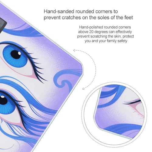 Báscula digital de baño ojo azul divertida, vidrio templado miniatura 4